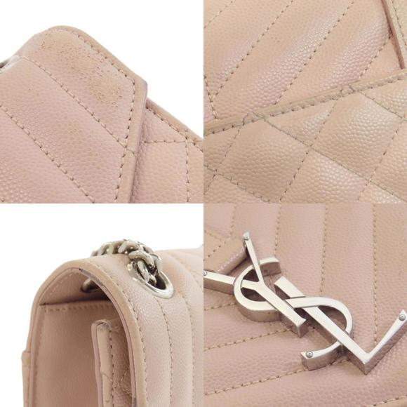 SAINT LAURENT Envelope Medium Shoulder Bag Leather Black - Picture 8 of 11